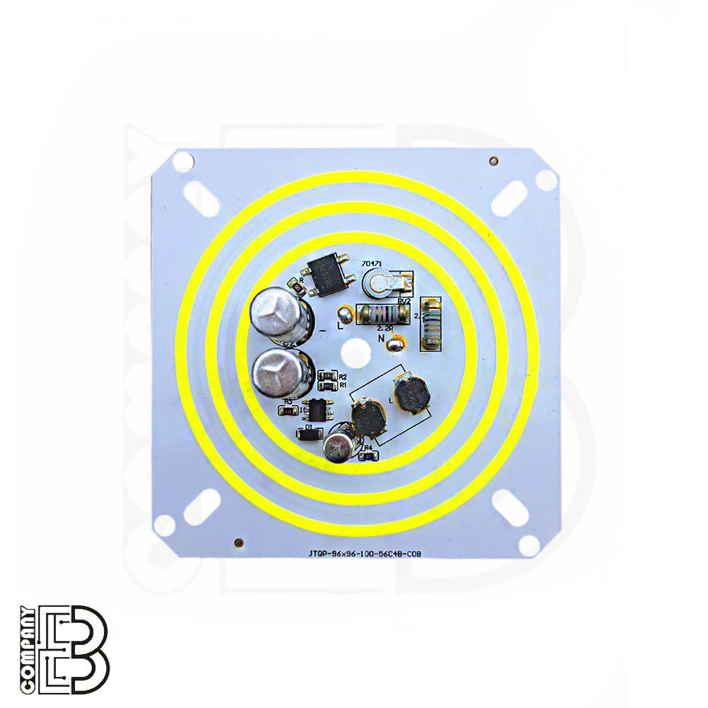 لامپ LED COB سفید مهتابی 100W-220V گرد خازن‌دار مدل56C4B ترموستادار