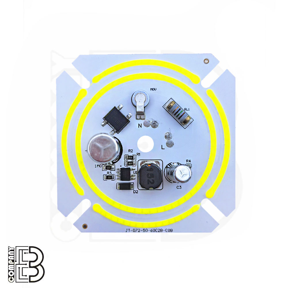 لامپ LED COB سفید مهتابی 50W-220V خازن‌دار مدل 60C2B ترموستادار