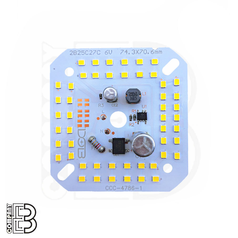 LED DOB سفیدمهتابی50W-220V مربعی خازندار ترموستادار